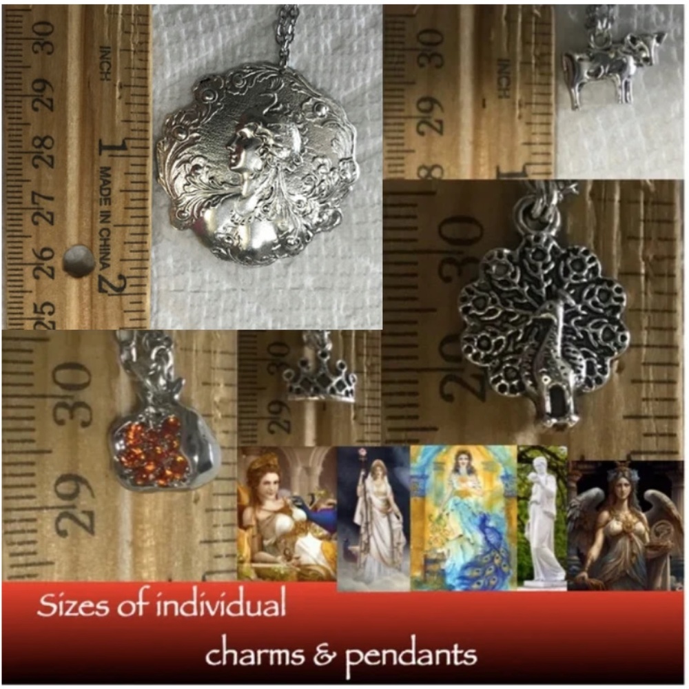 “Queen Hera" Juno Art Nouveau Goddess Greek Roman Mythology Handmade Necklace - Picture 14 of 16